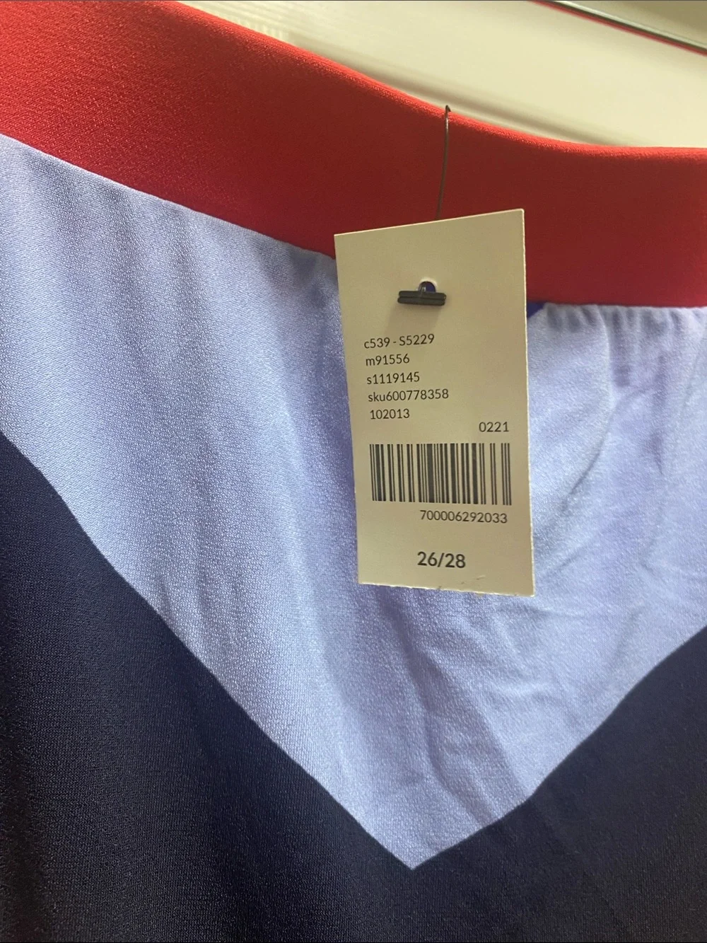 Lane Bryant Chevron Colorblock Maxi Skirt in Red, Blue, Pink